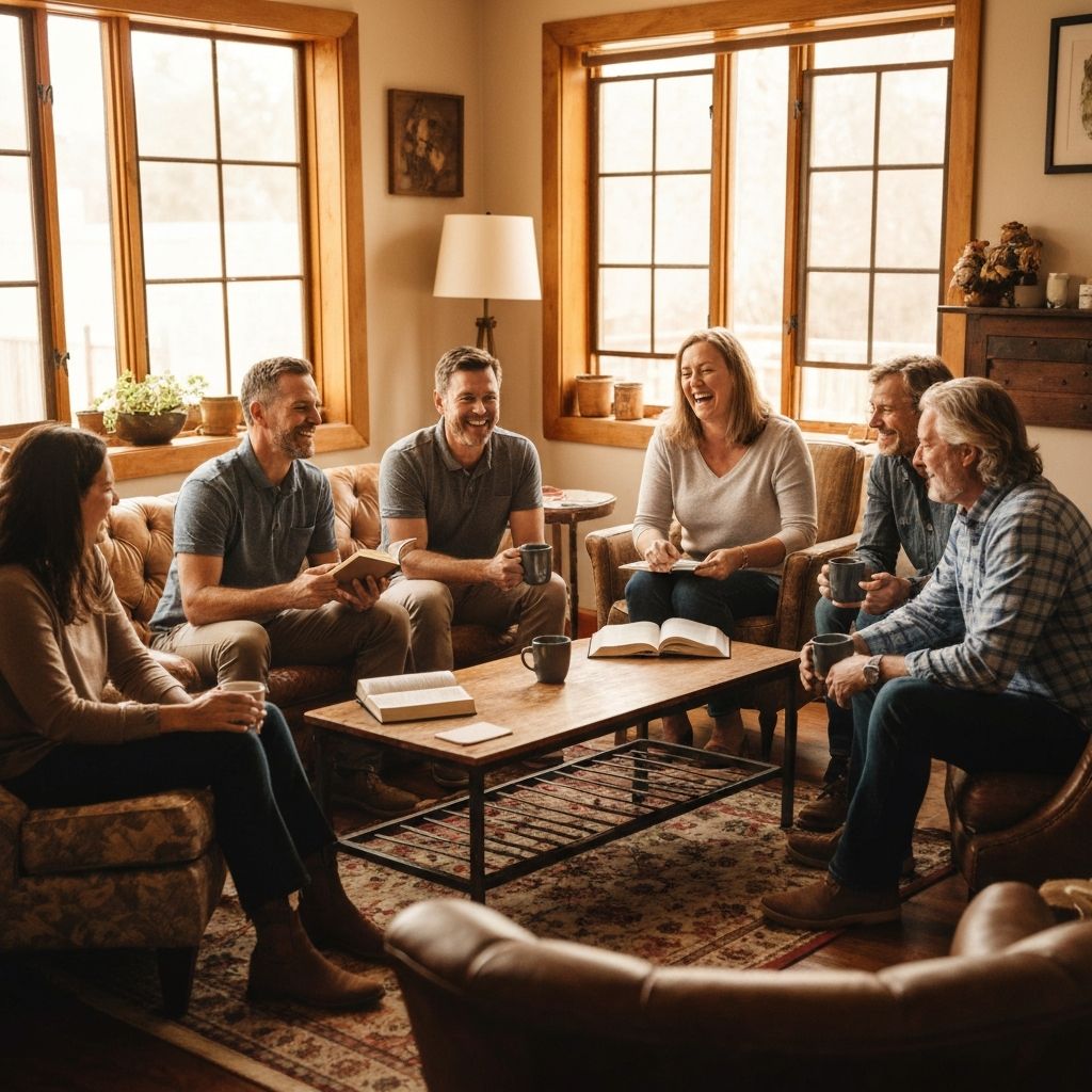 People gathering in a home small group